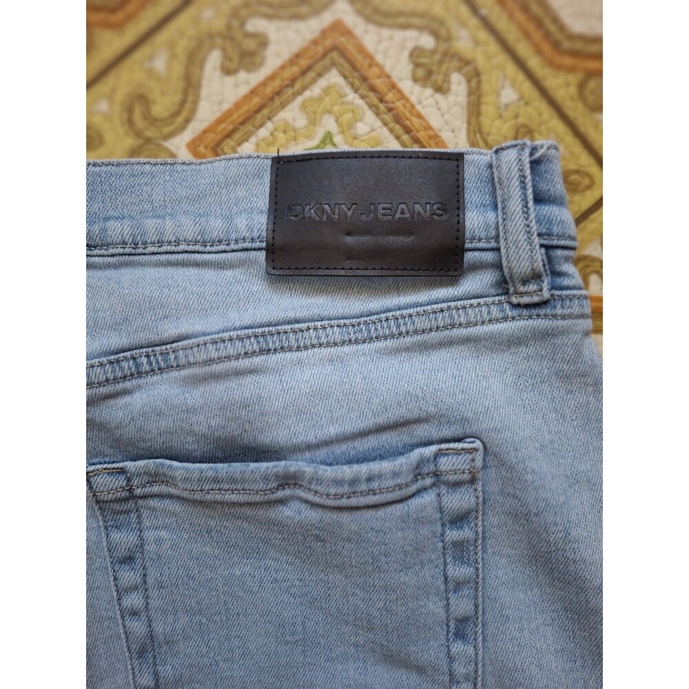 DKNY Wide Leg Cargo Jeans Size 32 Womens 90s Grunge Style Light Wash Alt Y2K - Picture 6 of 6